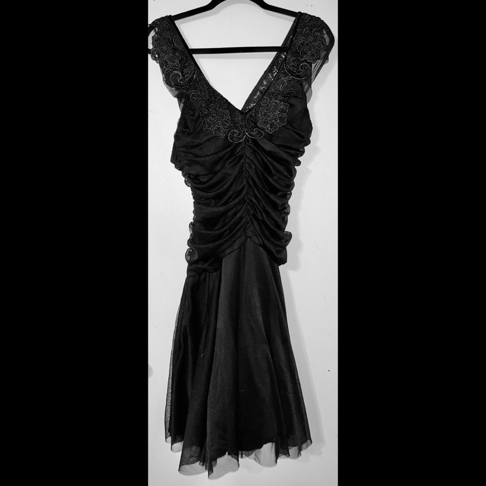 Rare Hell Bunny Vixen Stretchy Black Dress Goth Witchy L-XL